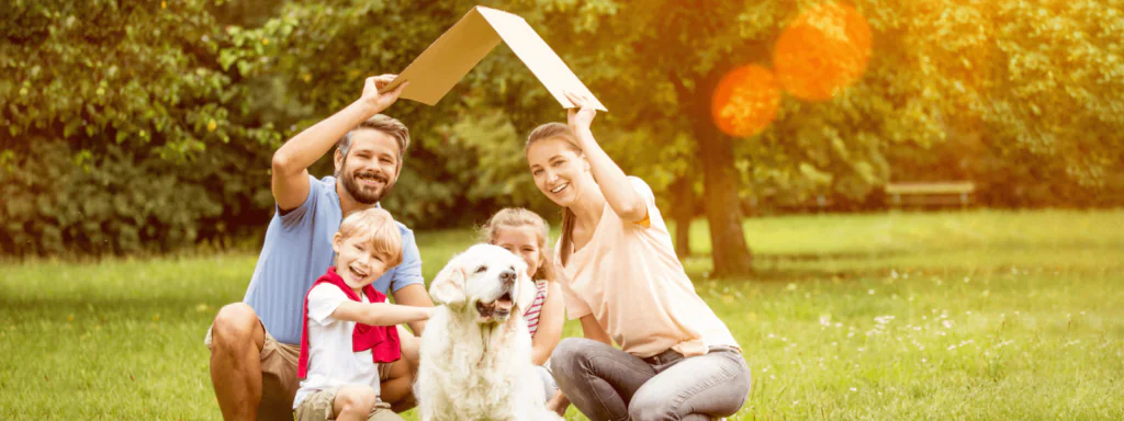 Family with a pet